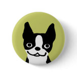 Boston Terrier Smile Pinback Buttons
