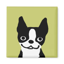 Boston Terrier Smile Fridge Magnets