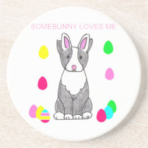 Boston Terrier Somebunny Loves Me Coaster coasters