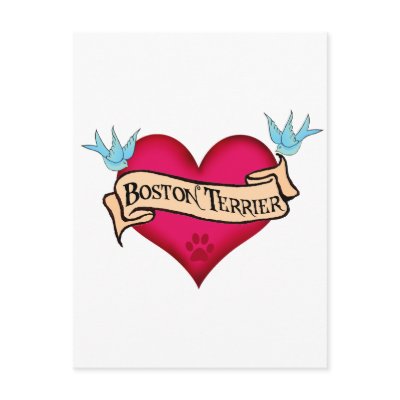 Boston Terrier Tattoo Heart by dogsandhorses