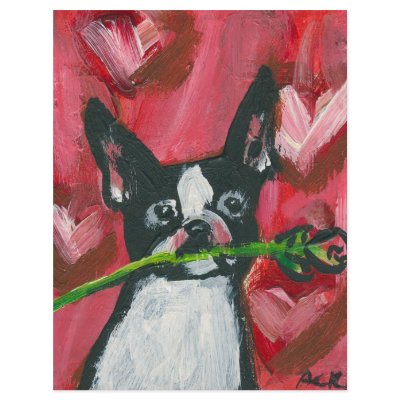 Boston Terrier Valentine Rose Personalized Flyer by zadajeanne