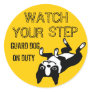 Boston Terrier Watch Your Step Round Stickers