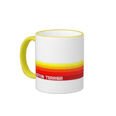Boston Terrier With Stripes Mug by dogsilhouettes