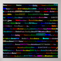 Boston Text Design I Poster