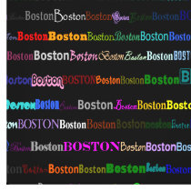 Boston Text Design I Wrapped Canvas Canvas Prints