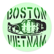 Boston Vietnam Round Stickers