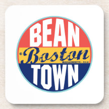 Boston Vintage Label Drink Coasters