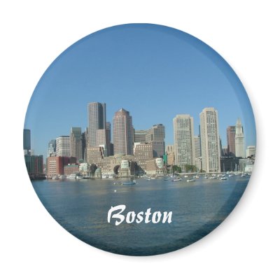 Boston Waterfront Fridge Magnet by ribizlifozelek