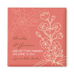 Botanica (Coral) Wedding Save the Date magnets