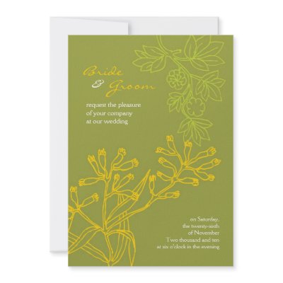 Botanica (Fern Green) Wedding Personalised Invitations by poptasticbride