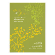 Botanica (Fern Green) Wedding Personalised Invitations