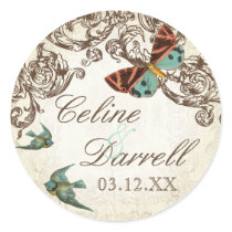 Botanica Wedding Ensemble - Cream Tan Sticker