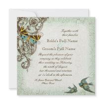 Botanica Wedding Invitation - Blue Green