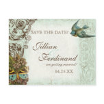 Botanica Wedding Postcard Save the Date - Blue