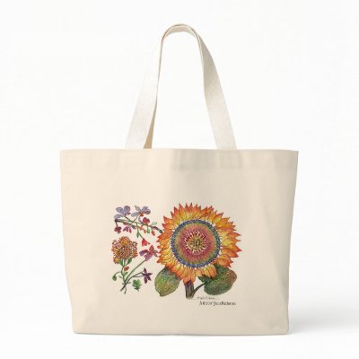 Botanical46 Large Orange Flower Bag by Julier