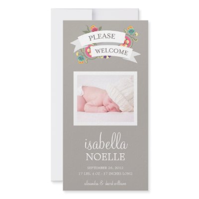 BOTANICAL BABY | BIRTH ANNOUNCEMENT PHOTO CARDS by FINEandDANDY