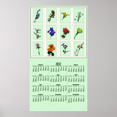 Botanical Photo Sketch 2012 Poster Calendar by debinSC