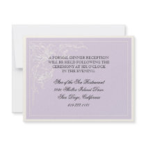 Botanical Pink Rose, Lavender Reception Invite