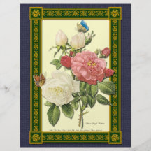 Botanical Red White Roses Custom Flyer
