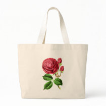 Botanical Tea Rose Canvas Bags