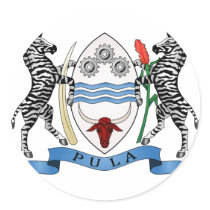 Botswana Coat of Arms Round Stickers