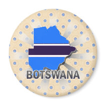 Botswana Flag Map 2.0 Fridge Magnets