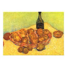 Bottle, Lemons and Oranges by van Gogh Custom Invites