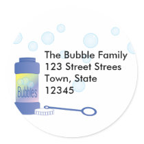Bottle of Bubbles Round Stickers