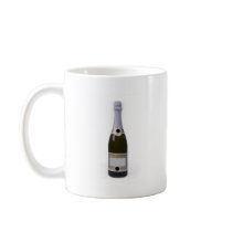 Bottle of Champagne with blank label Mugs