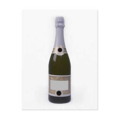 Bottle of Champagne with blank label Postcards by skaljac