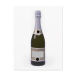 Bottle of Champagne with blank label postcards