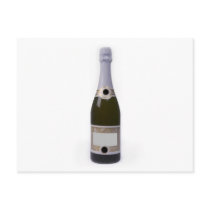Bottle of Champagne with blank label Post Cards
