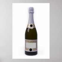 Bottle of Champagne with blank label Posters