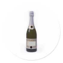 Bottle of Champagne with blank label Sticker