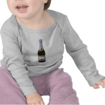 Bottle of Champagne with blank label Tee Shirts