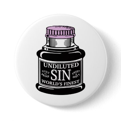 Bottle of Sin button by surrealitee