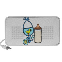 bottle rattle bib - blue iPhone speakers