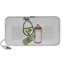 bottle rattle bib green mp3 speaker