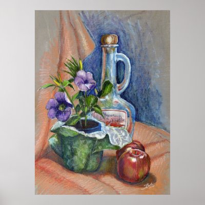 Bottle with plants still life by StephenBoyle
