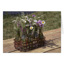 Bottled Flowers Greeting Card