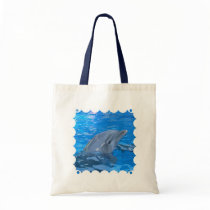 Bottlenose Dolphin Environmental Tote Canvas Bags