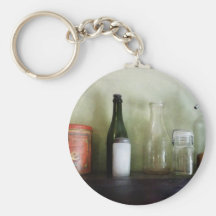 Bottles and a Coffee Can Keychains