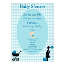 Bottles and bibs diapers and toys baby boy personalized announcement