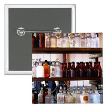 Bottles of Chemicals on Shelves Pins