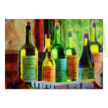 Bottles of Wine Near Window Cards