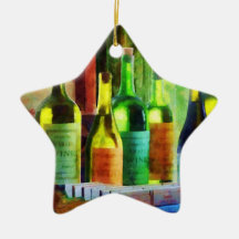 Bottles of Wine Near Window Ornament