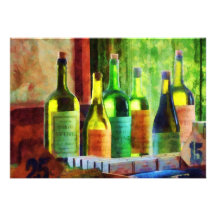 Bottles of Wine Near Window Personalized Invites
