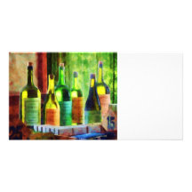 Bottles of Wine Near Window Personalized Photo Card