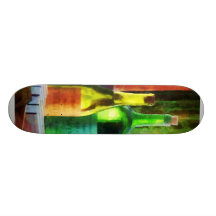 Bottles of Wine Near Window Skate Board Decks