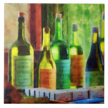 Bottles of Wine Near Window Tile